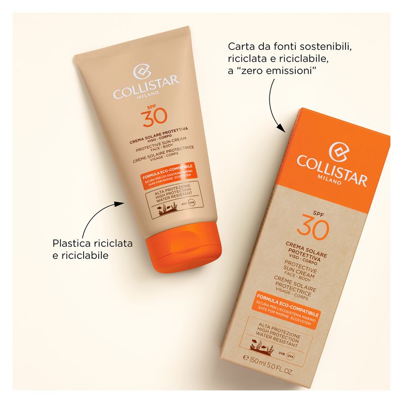 COLLISTAR Crema Solare Protettiva Viso-Corpo Spf 30 Formula Eco-Compatibile