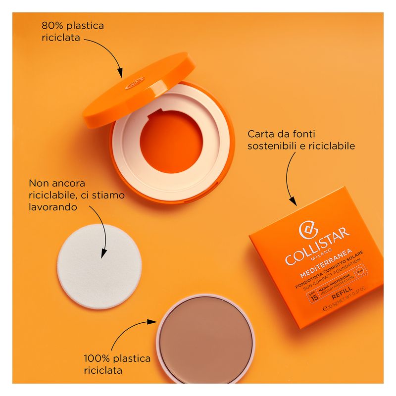 COLLISTAR Mediterranea Fondotinta 01 ELBA Compatto Solare Spf 15 Refill