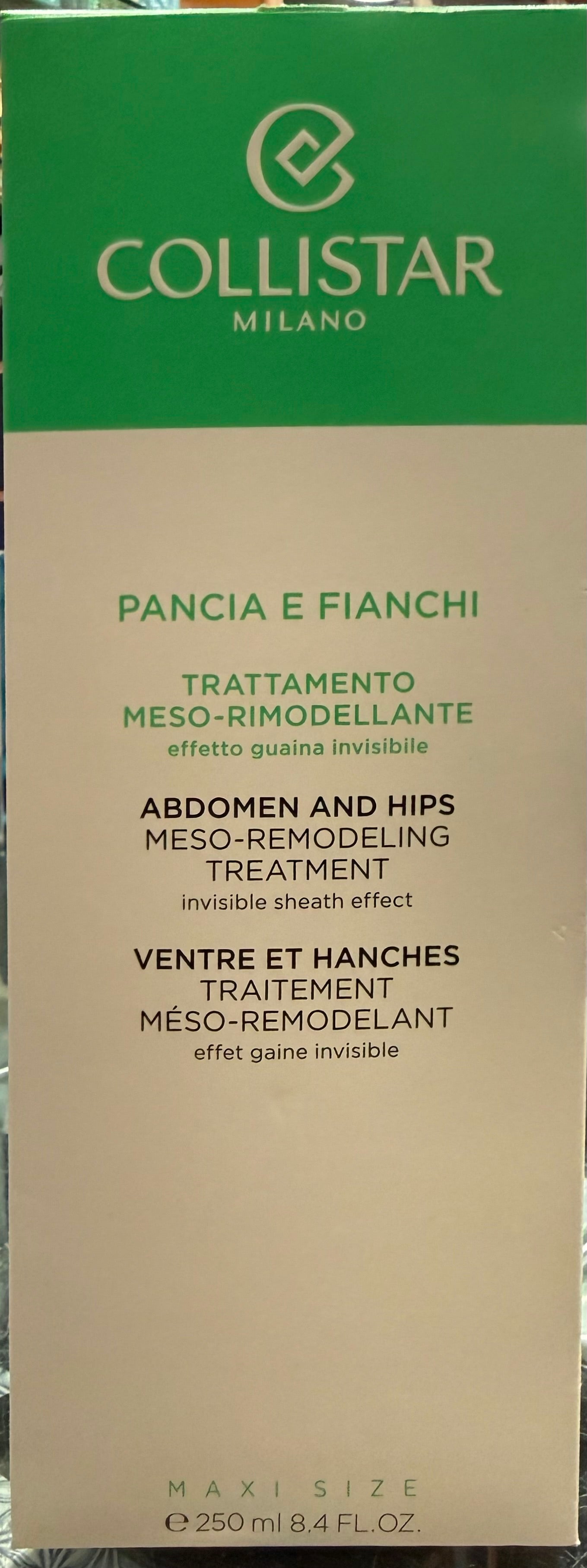 Collistar trattamento meso rimodellanti, effetto guaina invisibile, pancia e fianchi, 250 ml